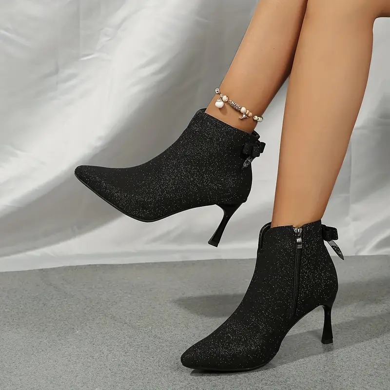 Women Chic Glitter Stiletto Boots