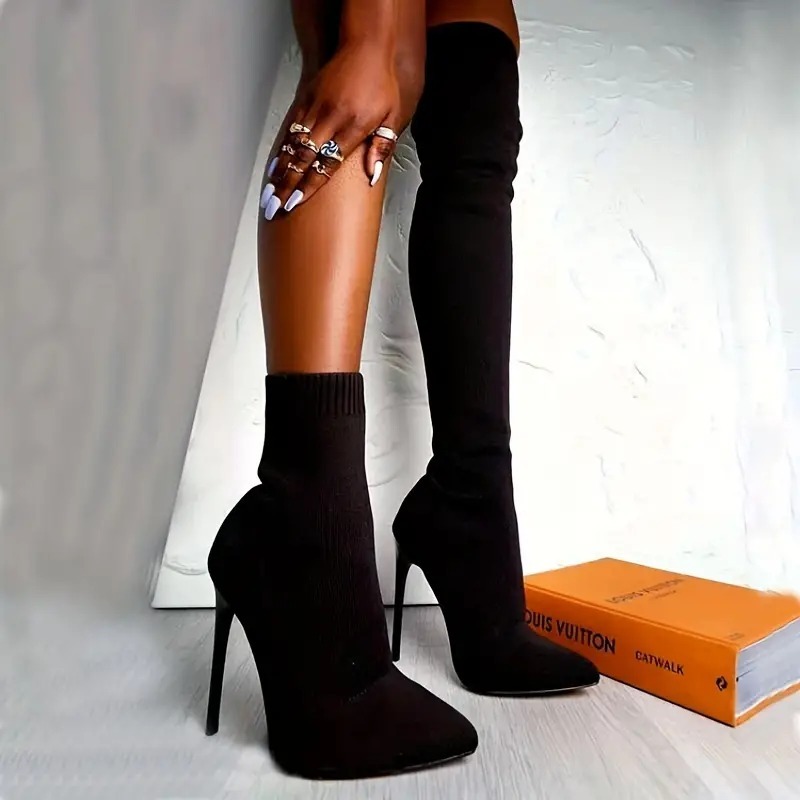 Over the Knee High Heel Booties