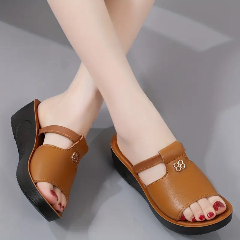 Women's Faux Cover Wedge Sandals