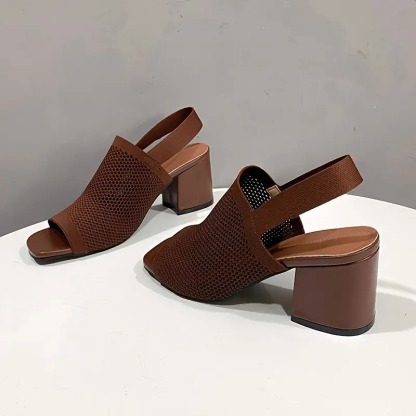 Women's Breathable Open-Toe Chic Mesh Heels