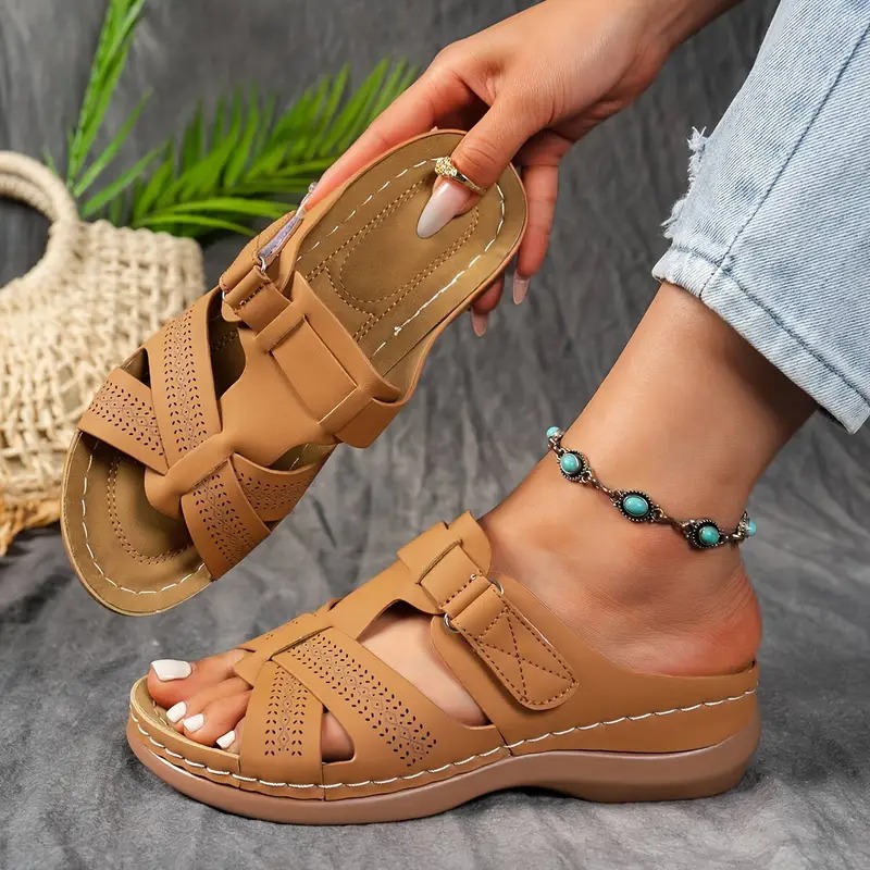 Arch Support Slip-On Platform Beach Sandals