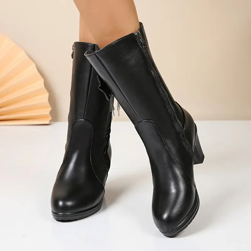 Women's Bowknot Chunky Heel Boots