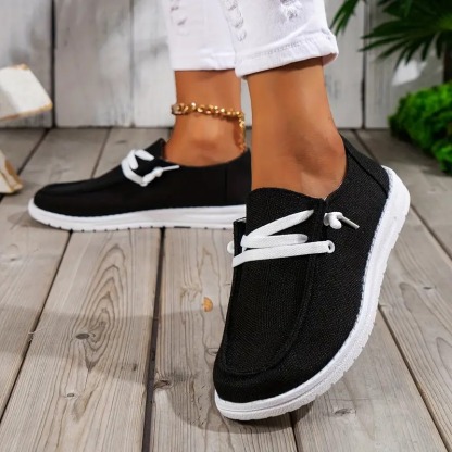 Women's Lace Up Canvas Loafer