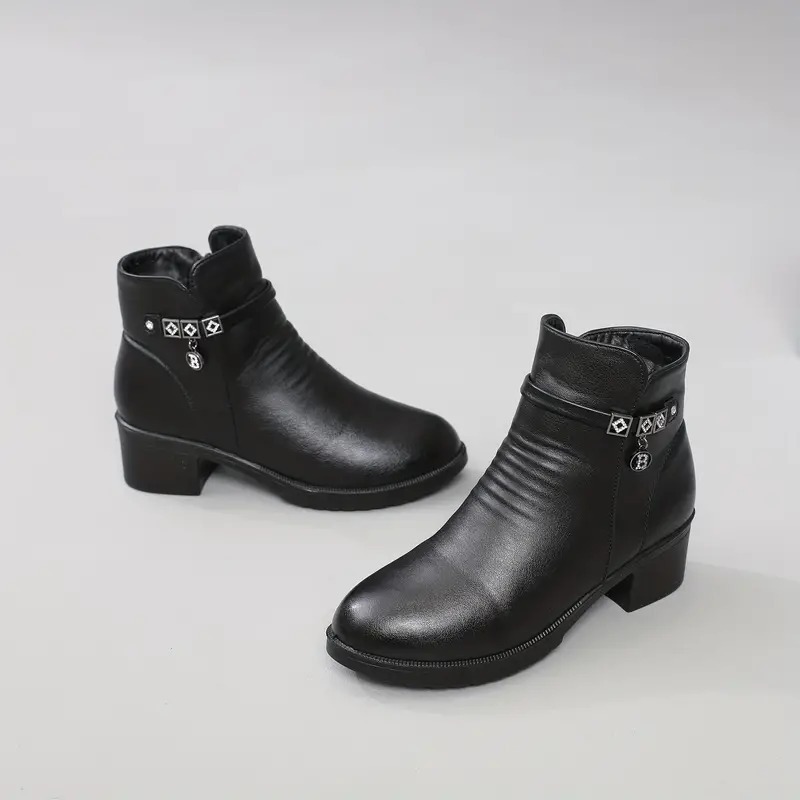 Winter Thick Heel Medium Heel Short Boots