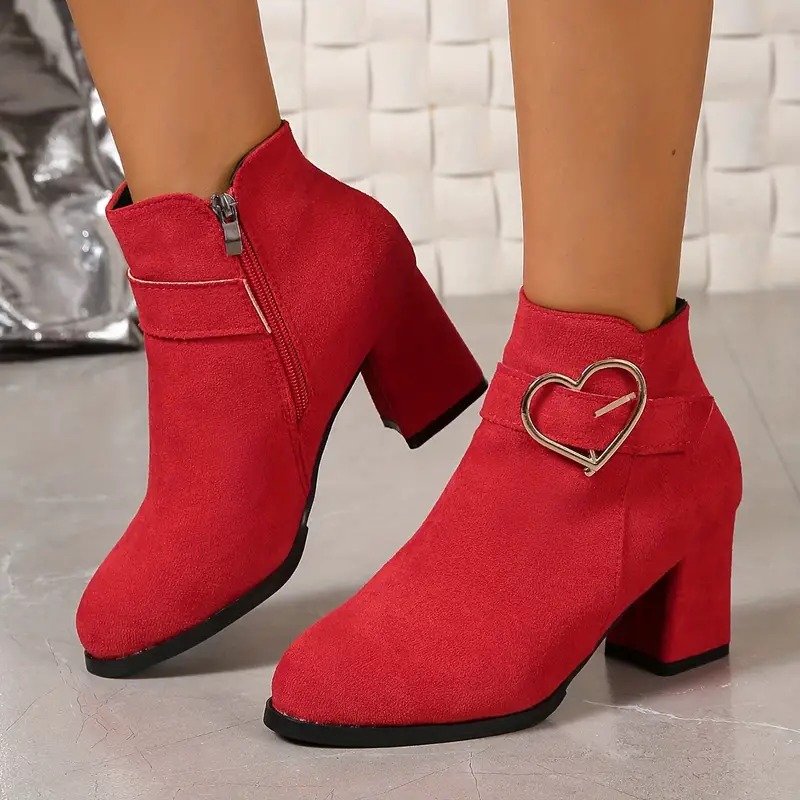 Women's Block Heeled Short Boots