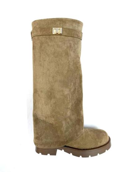Women's Fold Over Knee High Shark Boots
