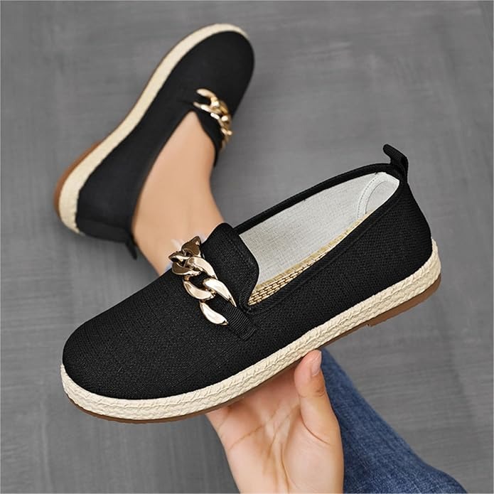 Chain Pattern Thick Sole Loafers