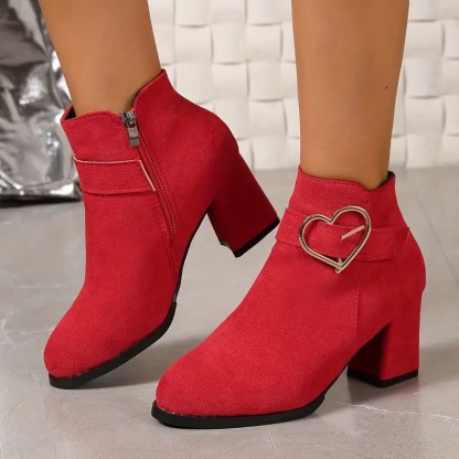 Women's Block Heeled Short Boots