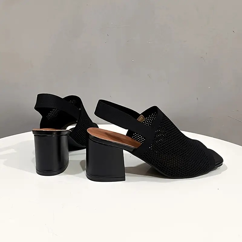 Women's Breathable Open-Toe Chic Mesh Heels