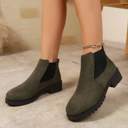 Women's Strap Low-Heel Chelsea Ankle Boots