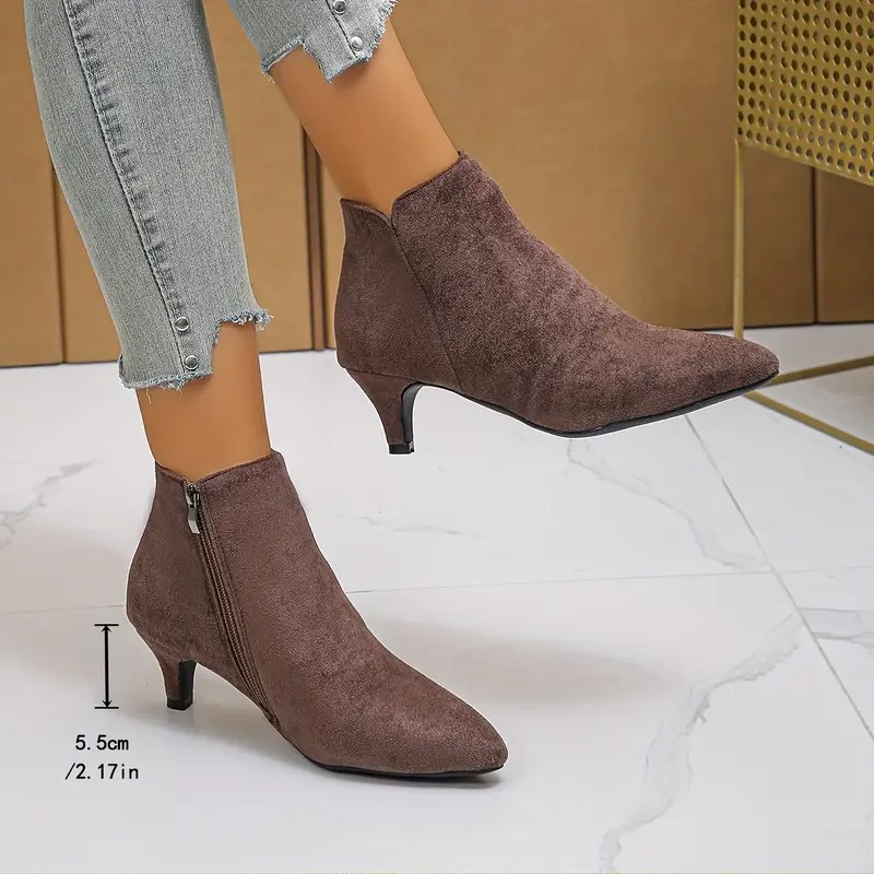 Women's Cute Small Kitten Heel Ankle Boots