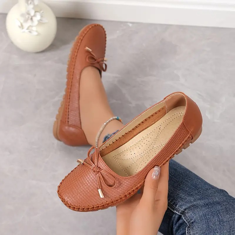 Women's Soft Sole Bow Flat Loafers