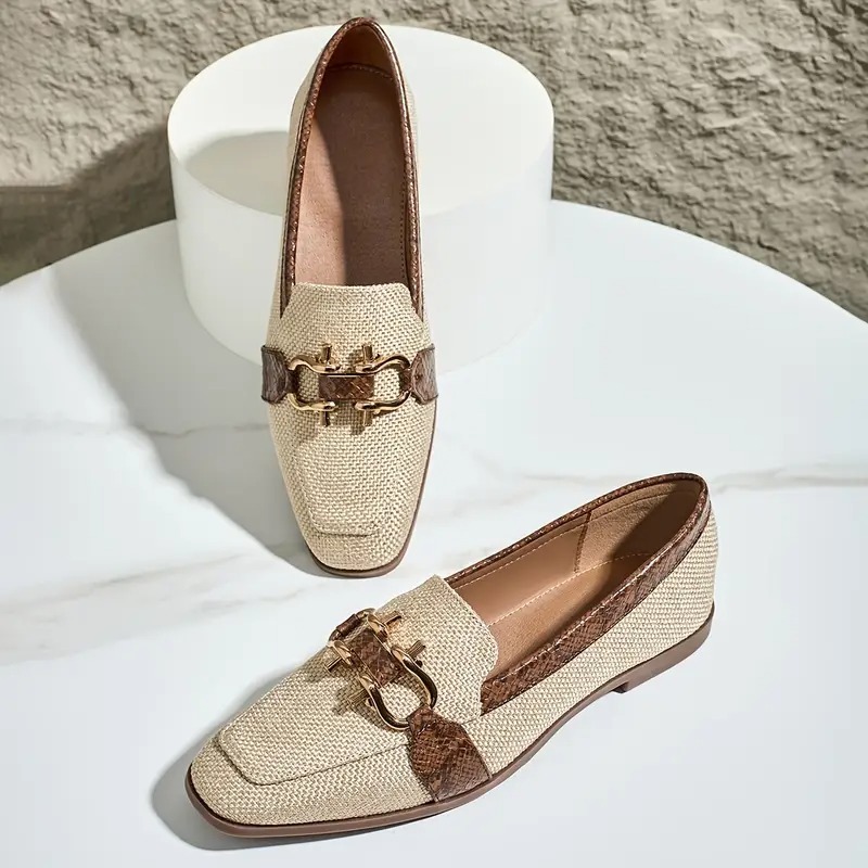 Women's Golden Buckle Loafers