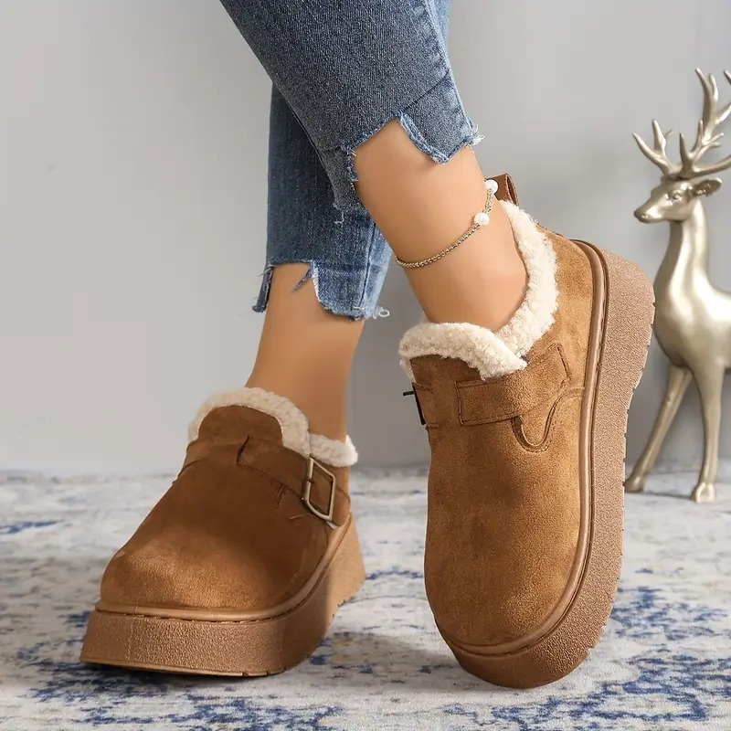 Women's Fleece Lined Platform Snow Boots