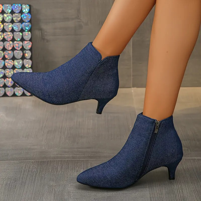 Women's Cute Small Kitten Heel Ankle Boots