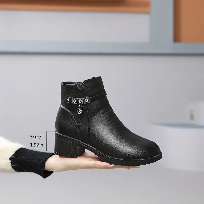 Winter Thick Heel Medium Heel Short Boots