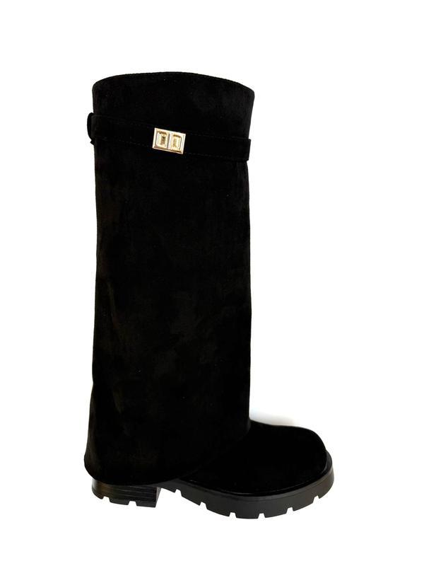 Women's Fold Over Knee High Shark Boots