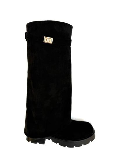 Women's Fold Over Knee High Shark Boots