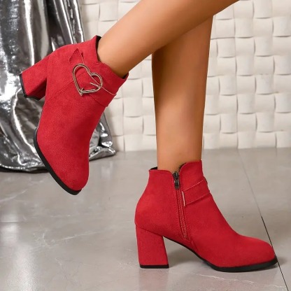 Women's Block Heeled Short Boots