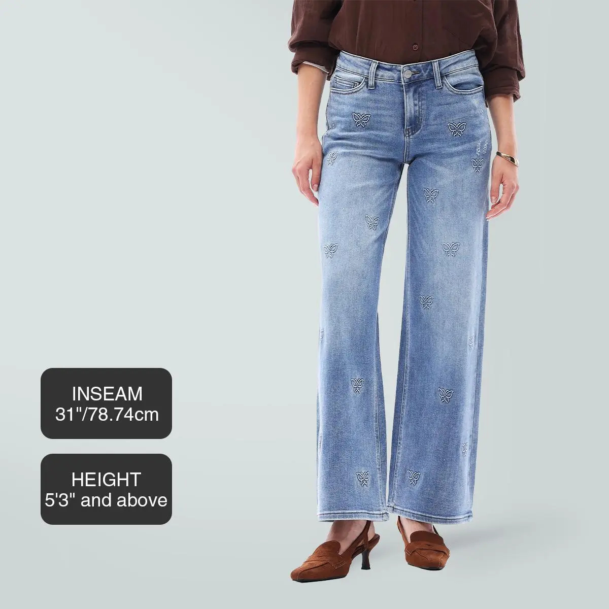 Mid-low Rise Baggy Jeans Stretchy Wide Leg for Women  Lady Basic Minimalist Comfortable Denim Tummy Control Curve Hugging Plus Size Regular Size BBL Spring Fashion Daily Outfits