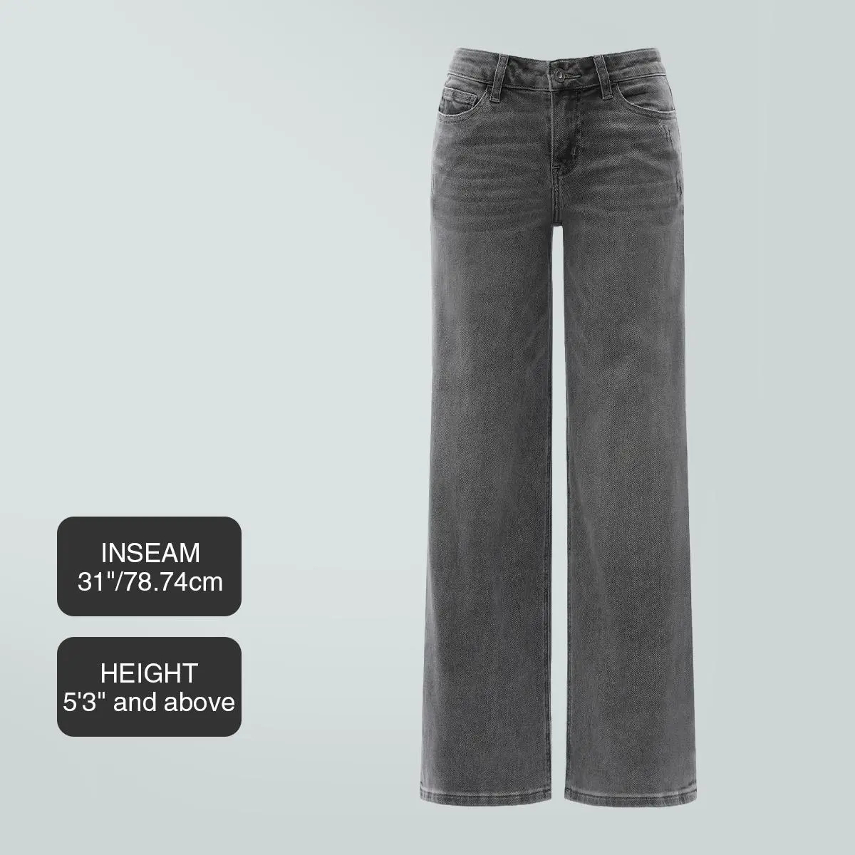 Mid-low Rise Baggy Jeans Stretchy Wide Leg for Women  Lady Basic Minimalist Comfortable Denim Tummy Control Curve Hugging Plus Size Regular Size BBL Spring Fashion Daily Outfits