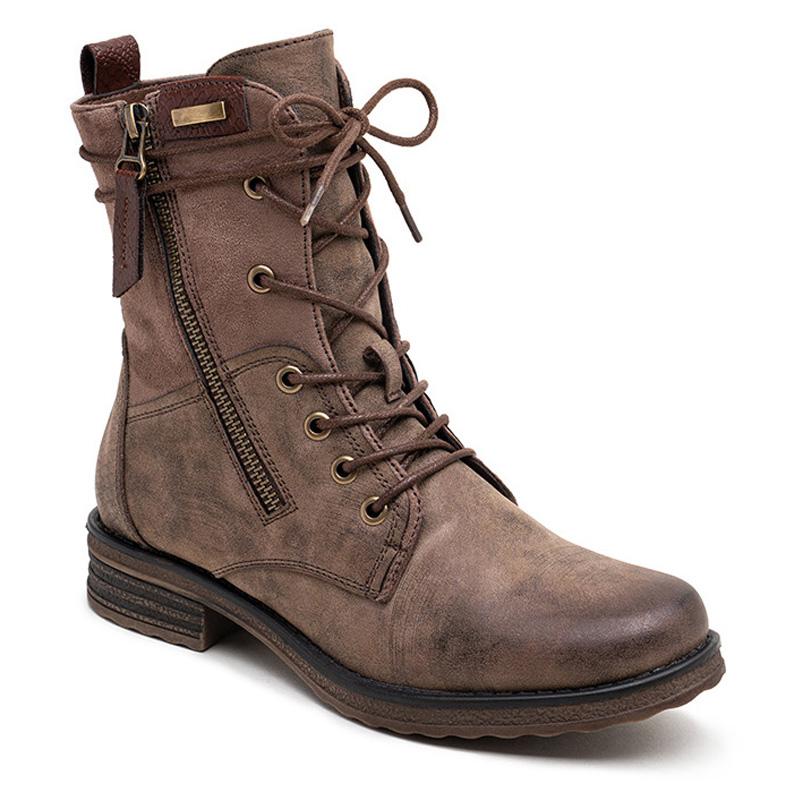 Warm Lined Lace Up Comfy Winter Ankle Boots