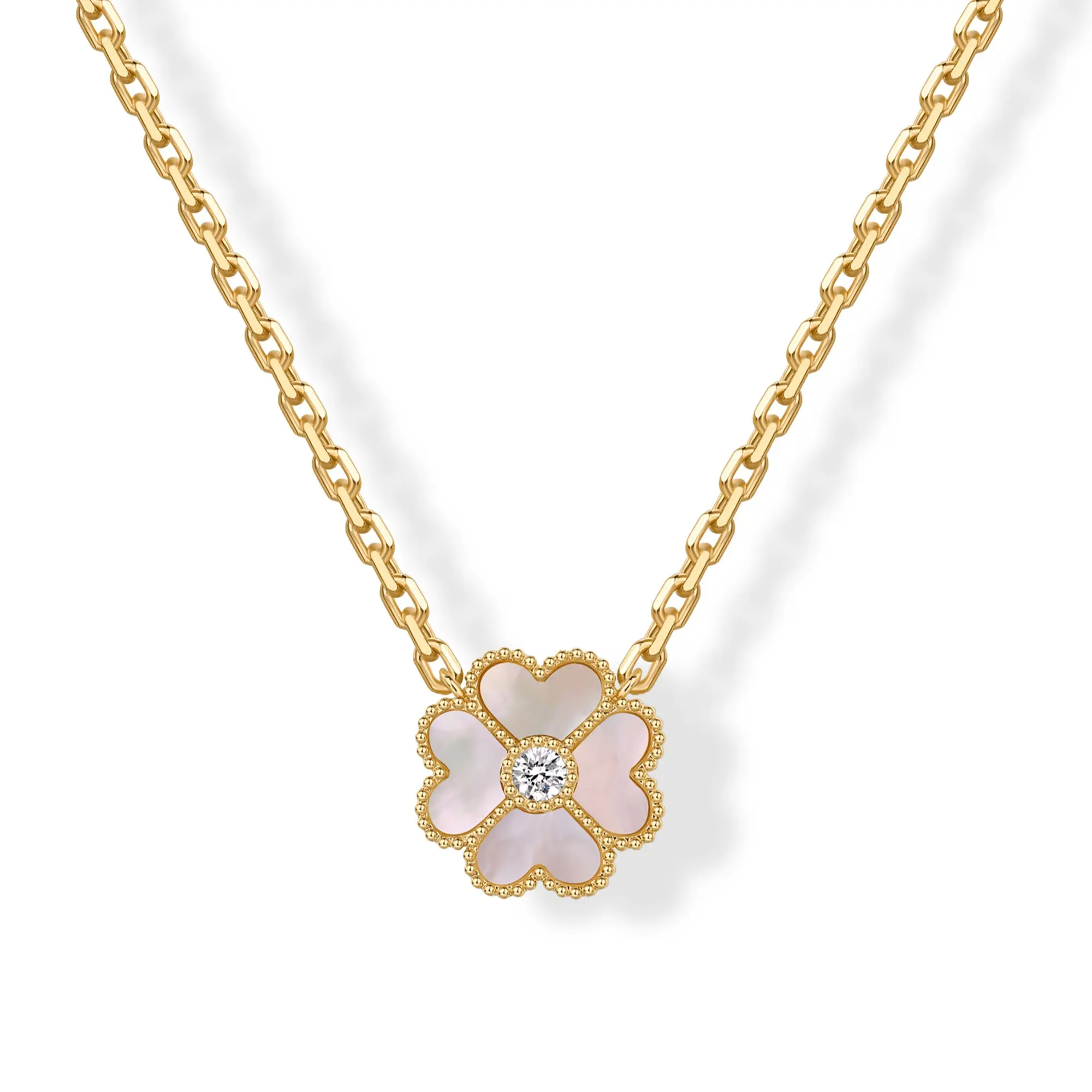 14K Gold Plated Clover Necklaces for Women