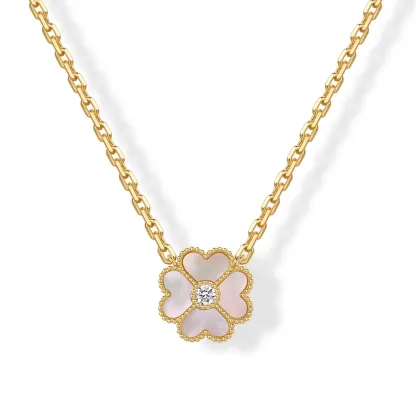 14K Gold Plated Clover Necklaces for Women