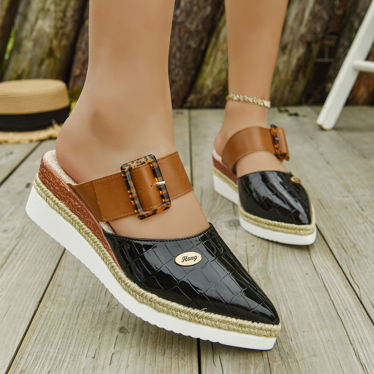 Women's Retro Adjustable Mule Shoes