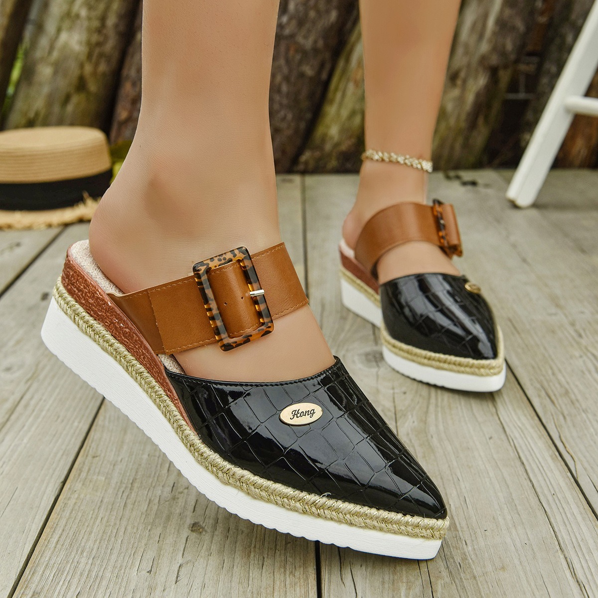 Women's Retro Adjustable Mule Shoes
