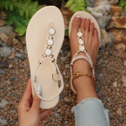 Women's Golden-Tone Rhinestone Sandals