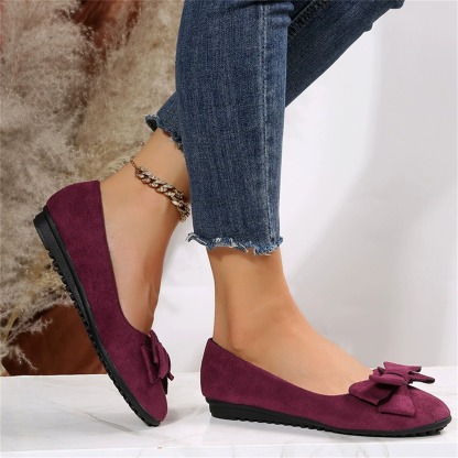 Bowknot Decor Wedge Heeled Loafers