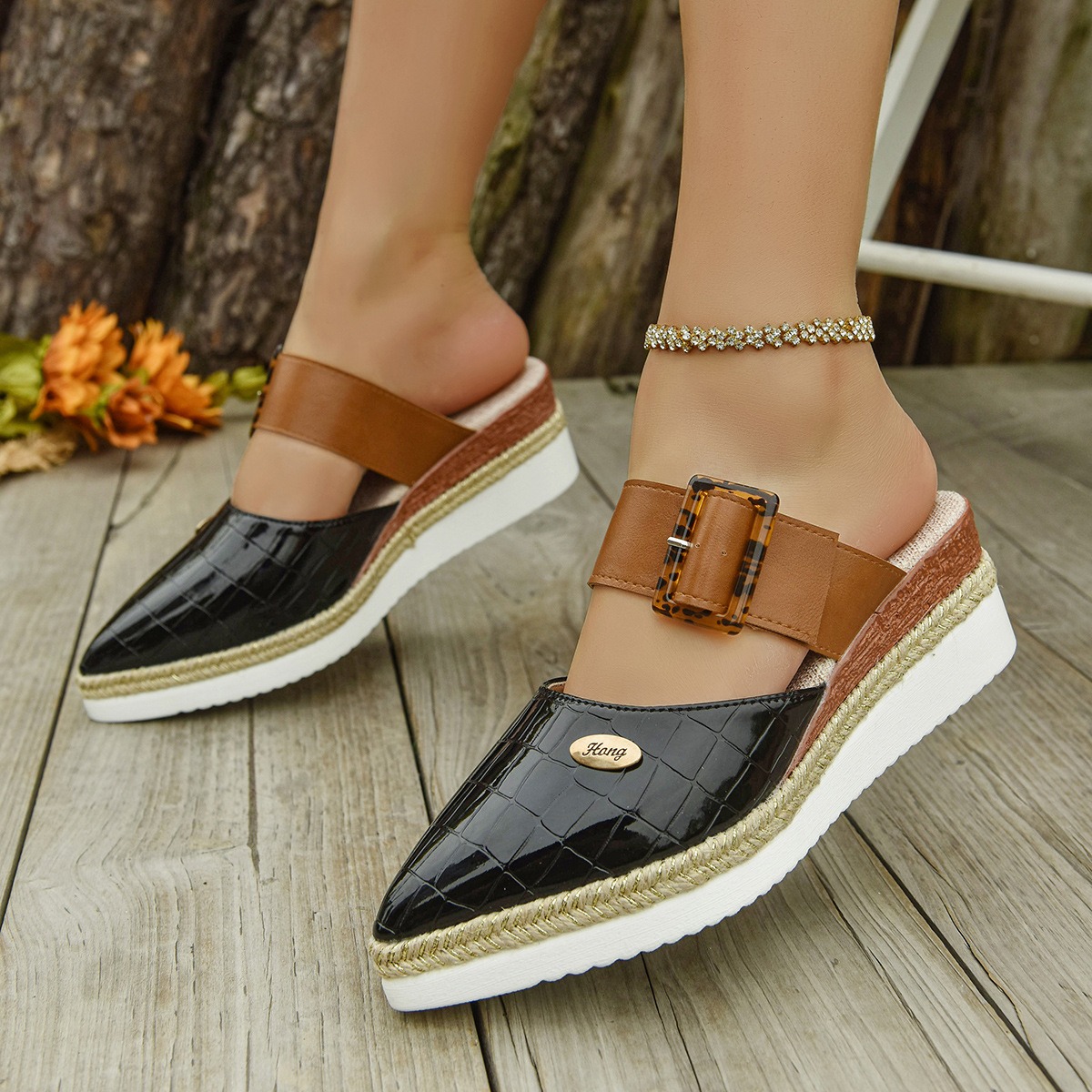 Women's Retro Adjustable Mule Shoes