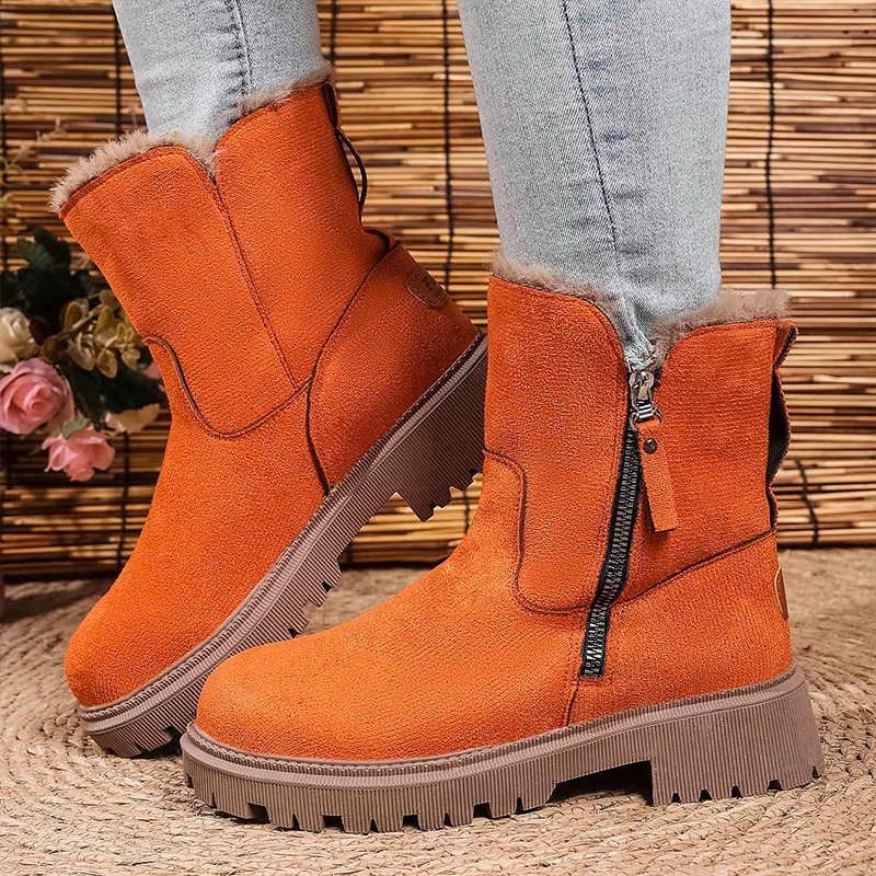 Women Platform Suede Ankle Snow Boots