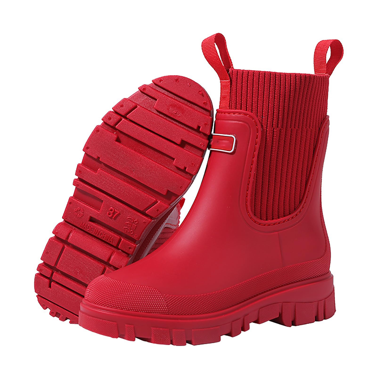 Women'S Waterproof Lug Sole Chelsea Rain Boots