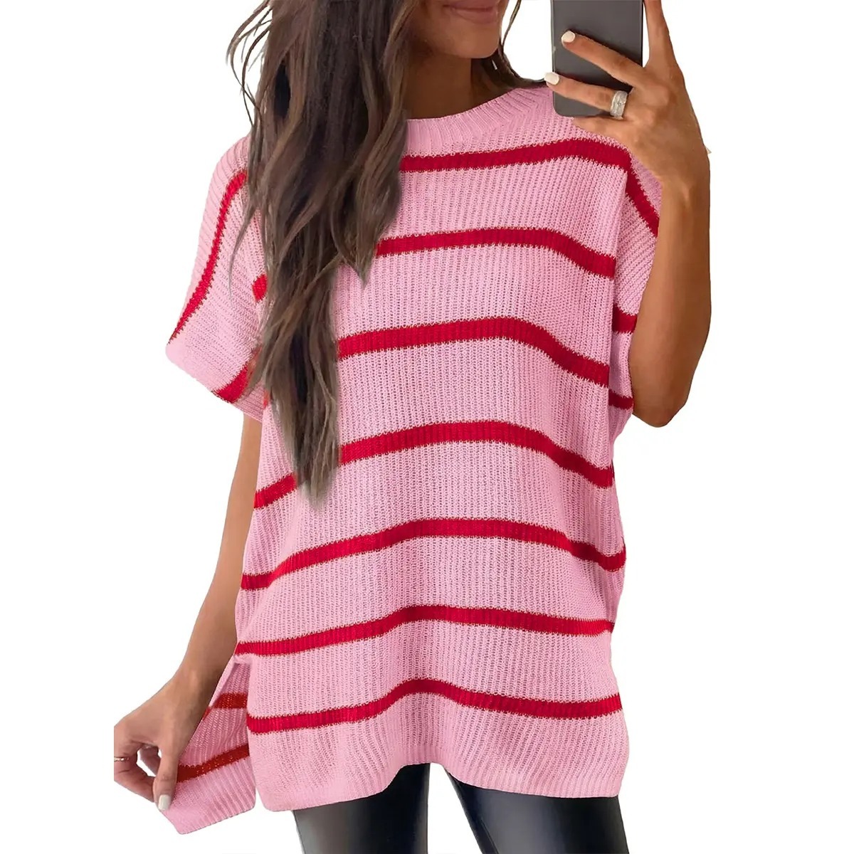 Women's Casual Oversized Solid Knit Pullover