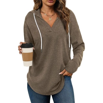Women's Plaid Hoodie Tunic Top
