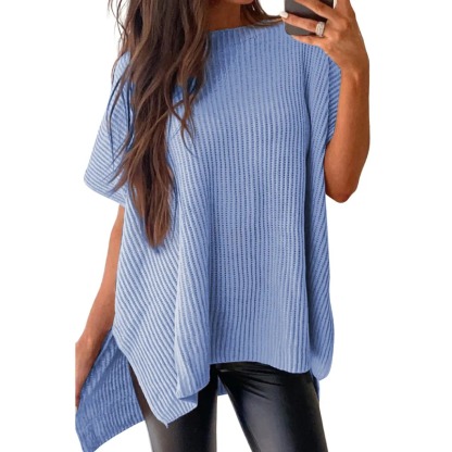 Women's Casual Oversized Solid Knit Pullover