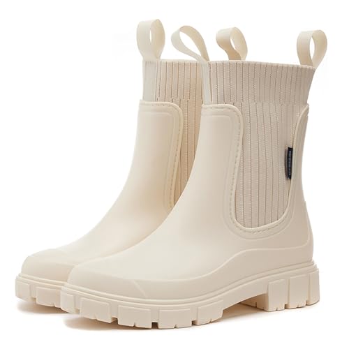 Women'S Waterproof Lug Sole Chelsea Rain Boots
