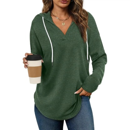 Women's Plaid Hoodie Tunic Top