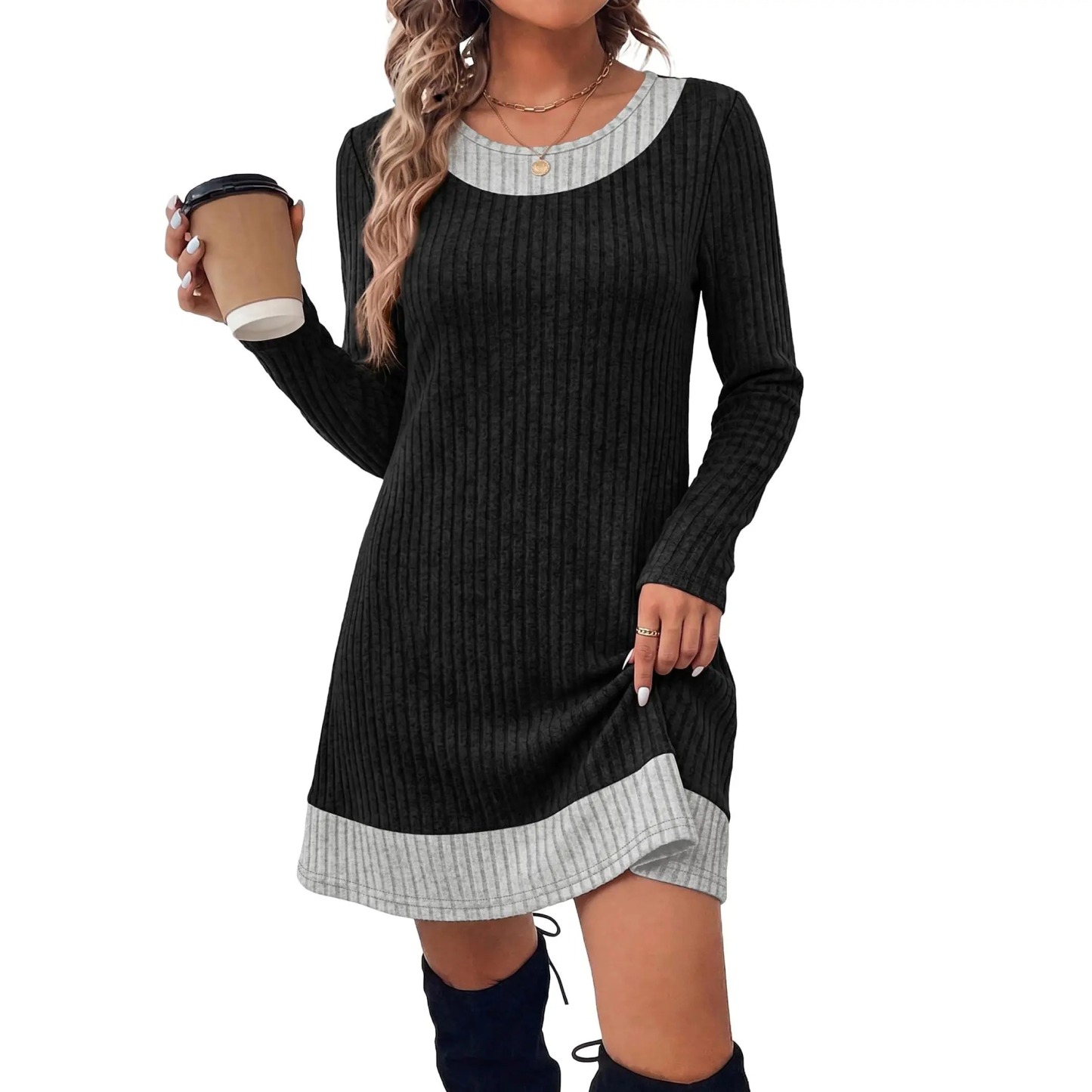 Women's Long Sleeve Sweater Dress