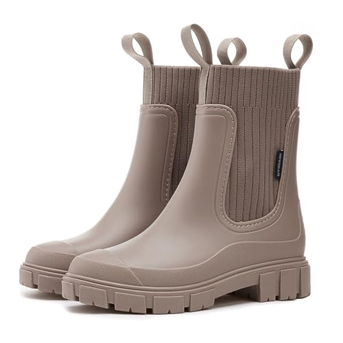 Women'S Waterproof Lug Sole Chelsea Rain Boots