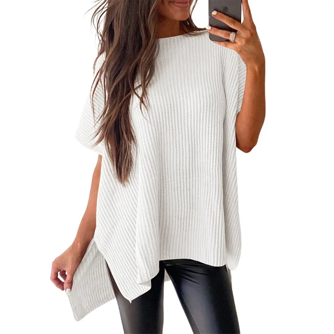 Women's Casual Oversized Solid Knit Pullover