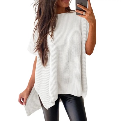 Women's Casual Oversized Solid Knit Pullover