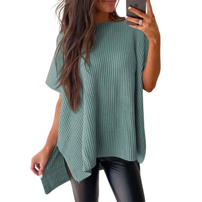 Women's Casual Oversized Solid Knit Pullover