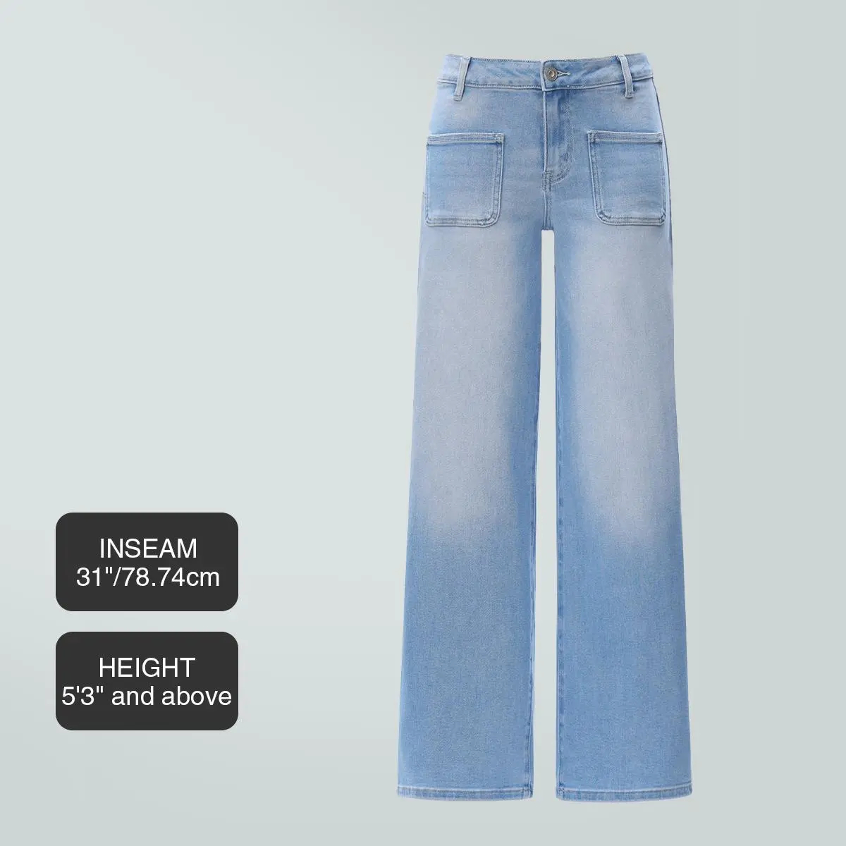 Mid-low Rise Baggy Jeans Stretchy Wide Leg for Women  Lady Basic Minimalist Comfortable Denim Tummy Control Curve Hugging Plus Size Regular Size BBL Spring Fashion Daily Outfits