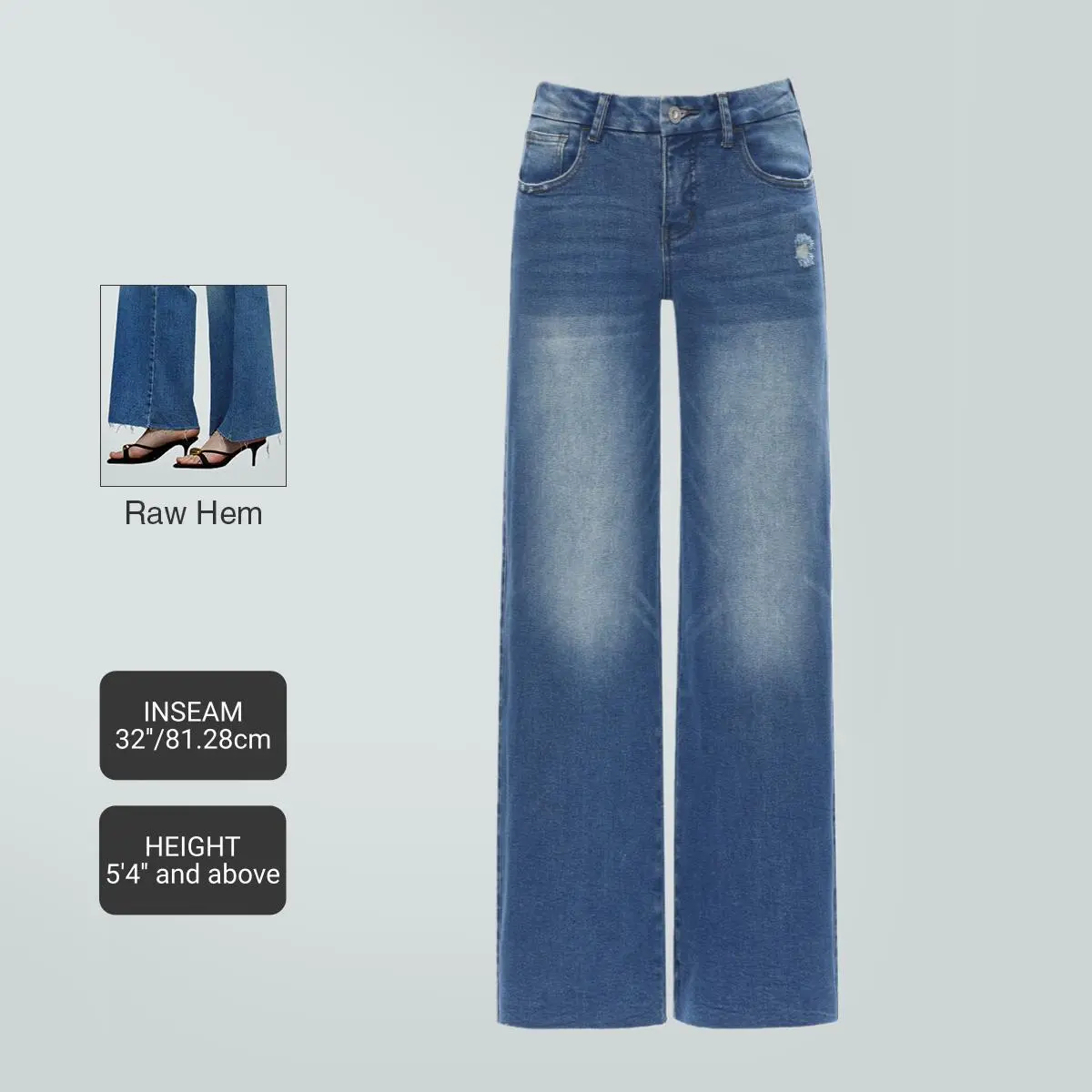 Mid-low Rise Baggy Jeans Stretchy Wide Leg for Women  Lady Basic Minimalist Comfortable Denim Tummy Control Curve Hugging Plus Size Regular Size BBL Spring Fashion Daily Outfits