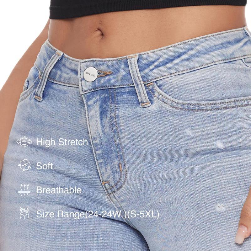 Mid-low Rise Baggy Jeans Stretchy Wide Leg for Women  Lady Basic Minimalist Comfortable Denim Tummy Control Curve Hugging Plus Size Regular Size BBL Spring Fashion Daily Outfits