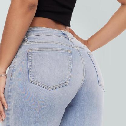 Mid-low Rise Baggy Jeans Stretchy Wide Leg for Women  Lady Basic Minimalist Comfortable Denim Tummy Control Curve Hugging Plus Size Regular Size BBL Spring Fashion Daily Outfits