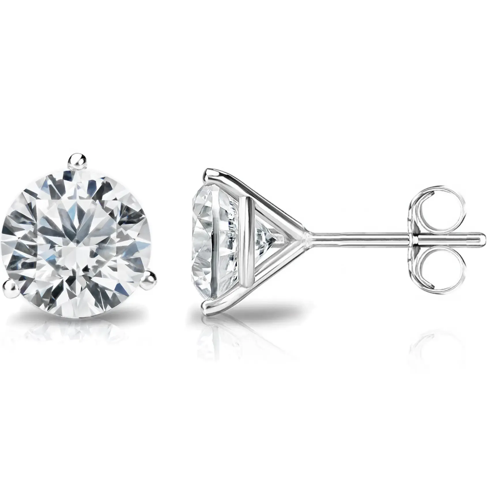14K Gold Plated Sterling Silver Cubic Zirconia Stud Earrings for Women